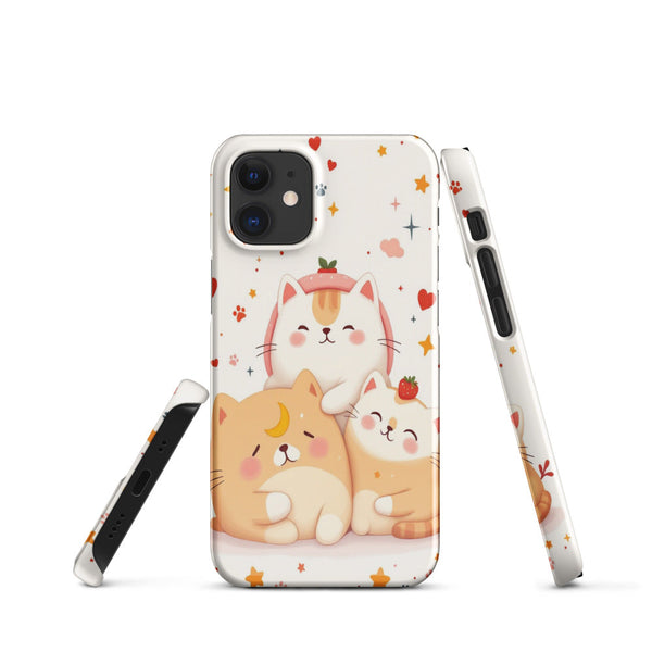 Chunky Kawaii Moon Cat Trio Cute Case