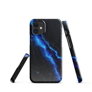 Black Marble Electric Blue Vein Bold Case - Image 2