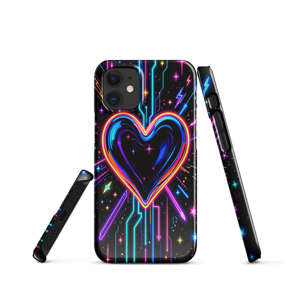 Neon Glitch Heart Y2K Chaos Case
