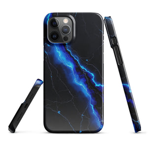 Black Marble Electric Blue Vein Bold Case - Image 3